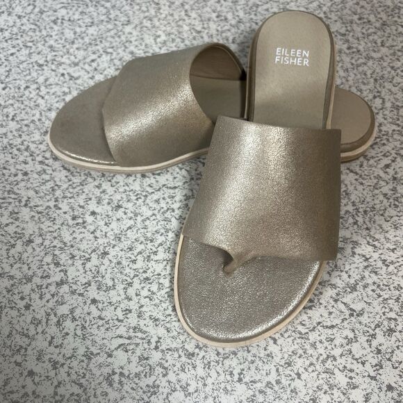EILEEN FISHER | Kore PM flat Sandals platinum size 7 NWB summer boho thong $195 - Picture 8 of 8
